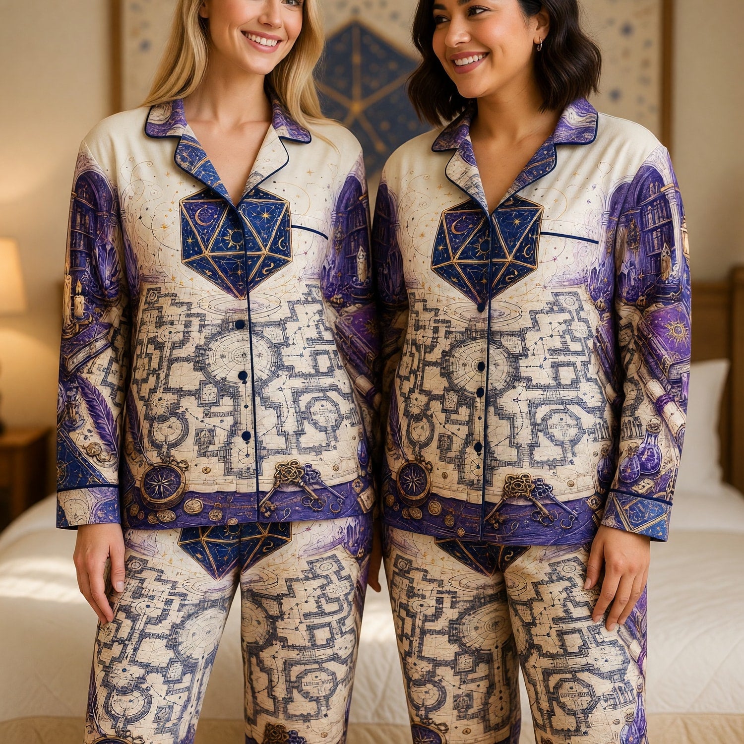 D20 Celestial Thick Pajama Set - Mystic Fantasy RPG