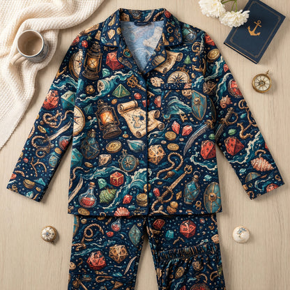 Pirate Dice Thick Pajama Set - Nautical Fantasy Adventure