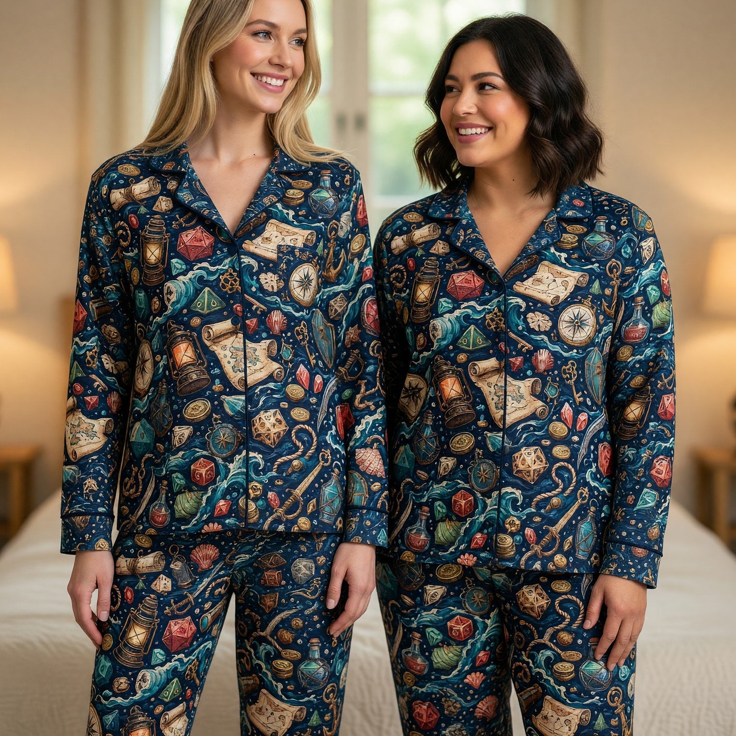 Pirate Dice Thick Pajama Set - Nautical Fantasy Adventure