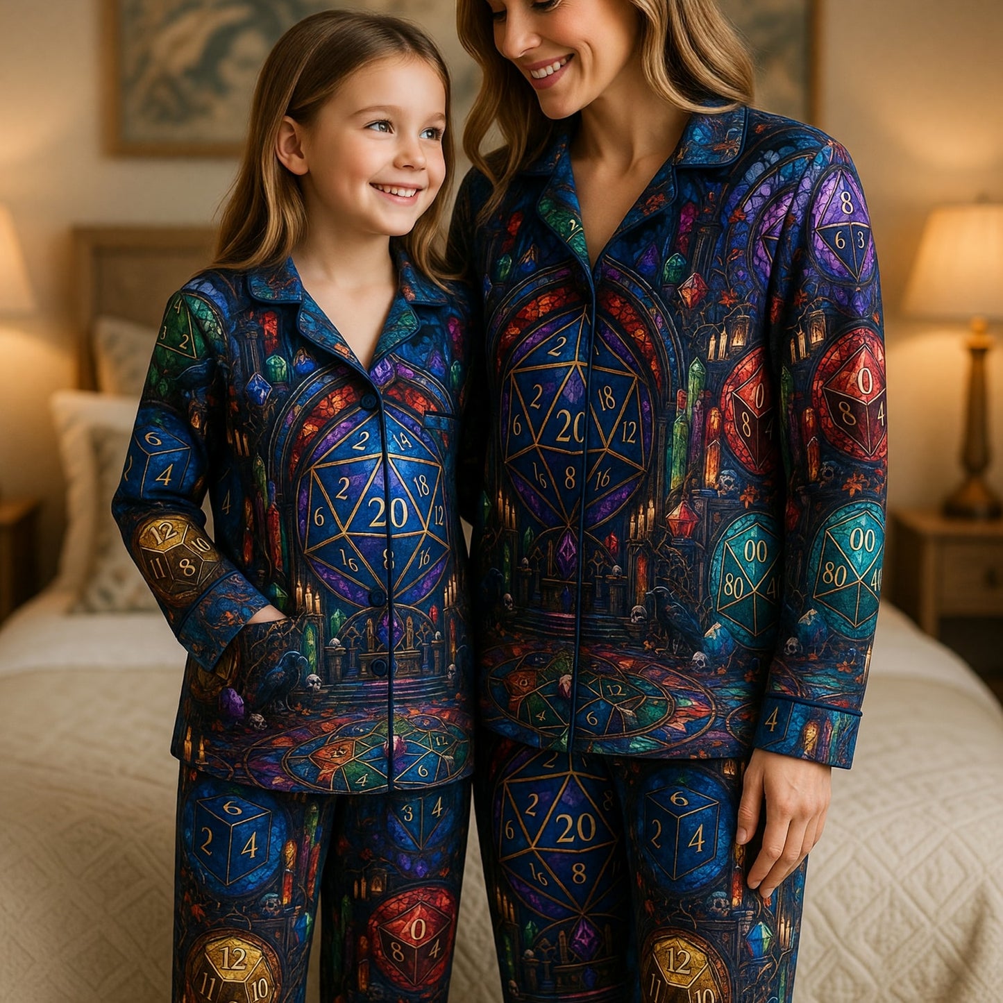 Fantasy Dungeon D20 Thick Pajama Set - Gothic Fantasy Sleepwear
