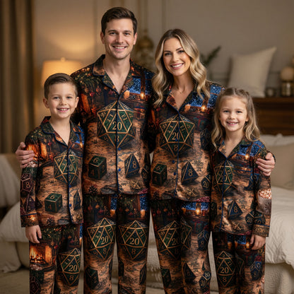 Christmas Dice Thick Pajama Set - Fantasy RPG Holiday Sleepwear