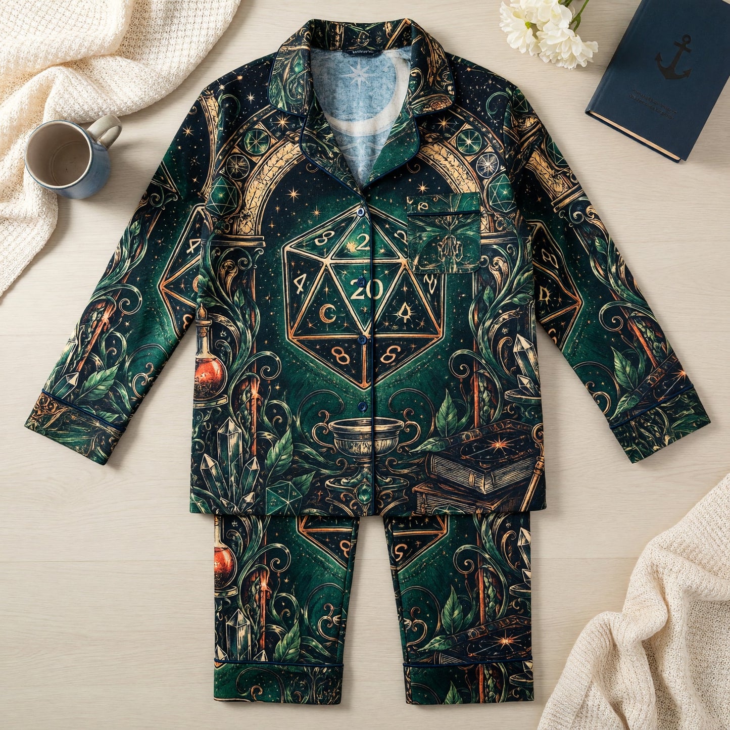 Fantasy Dungeon D20 Thick Pajama Set - Mystic Fantasy RPG
