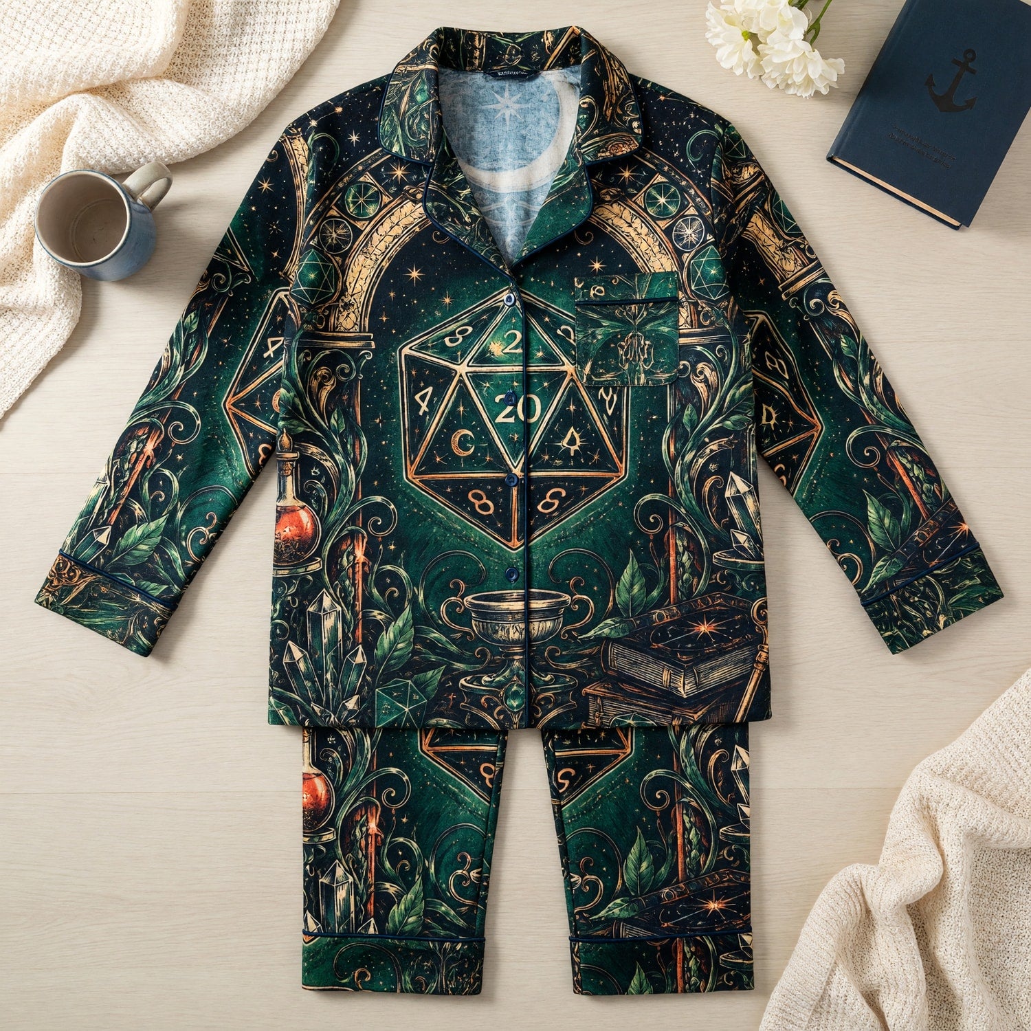 Fantasy Dungeon D20 Thick Pajama Set - Mystic Fantasy RPG