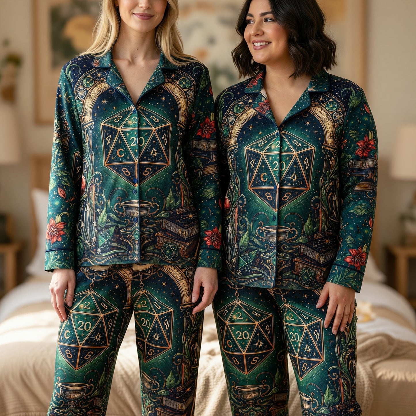 Fantasy Dungeon D20 Thick Pajama Set - Mystic Fantasy RPG