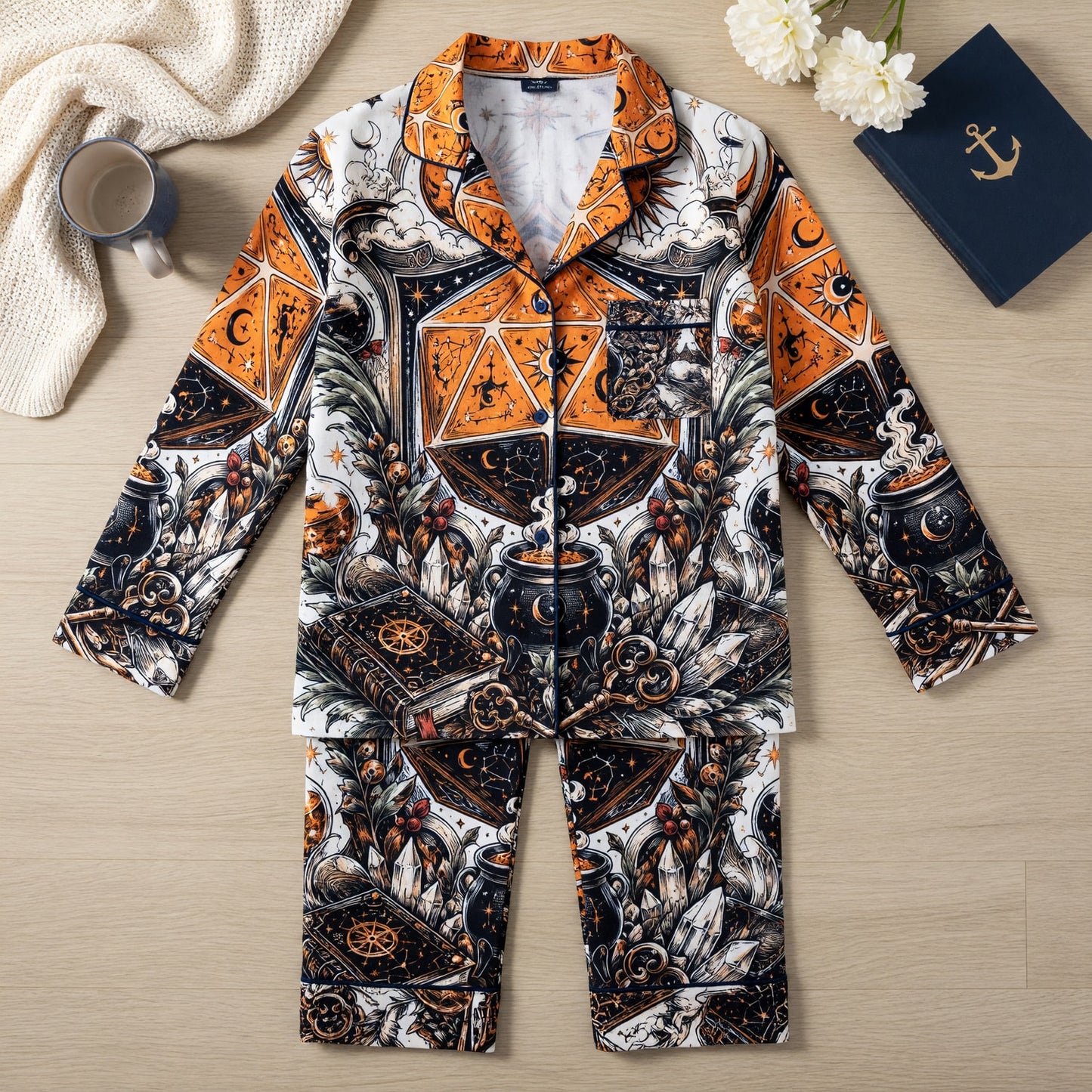 Celestial D20 Thick Pajama Set - Mystic Alchemy RPG Fantasy