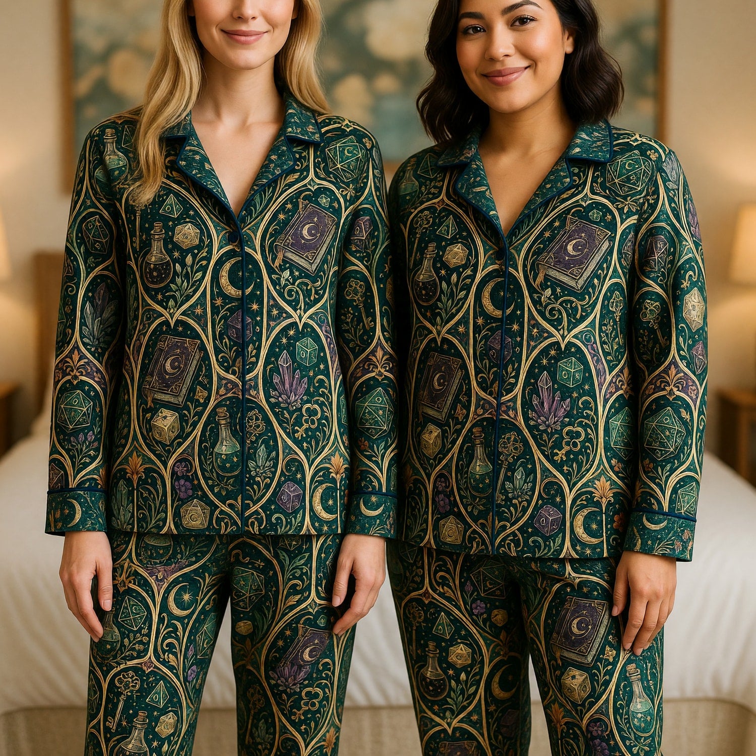 Dice Wizard Thick Pajama Set - Mystic Fantasy RPG Sleepwear