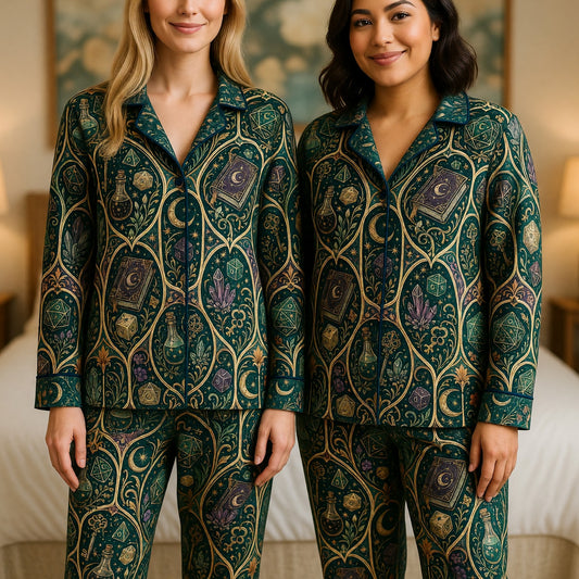 Dice Wizard Thick Pajama Set - Mystic Fantasy RPG Sleepwear