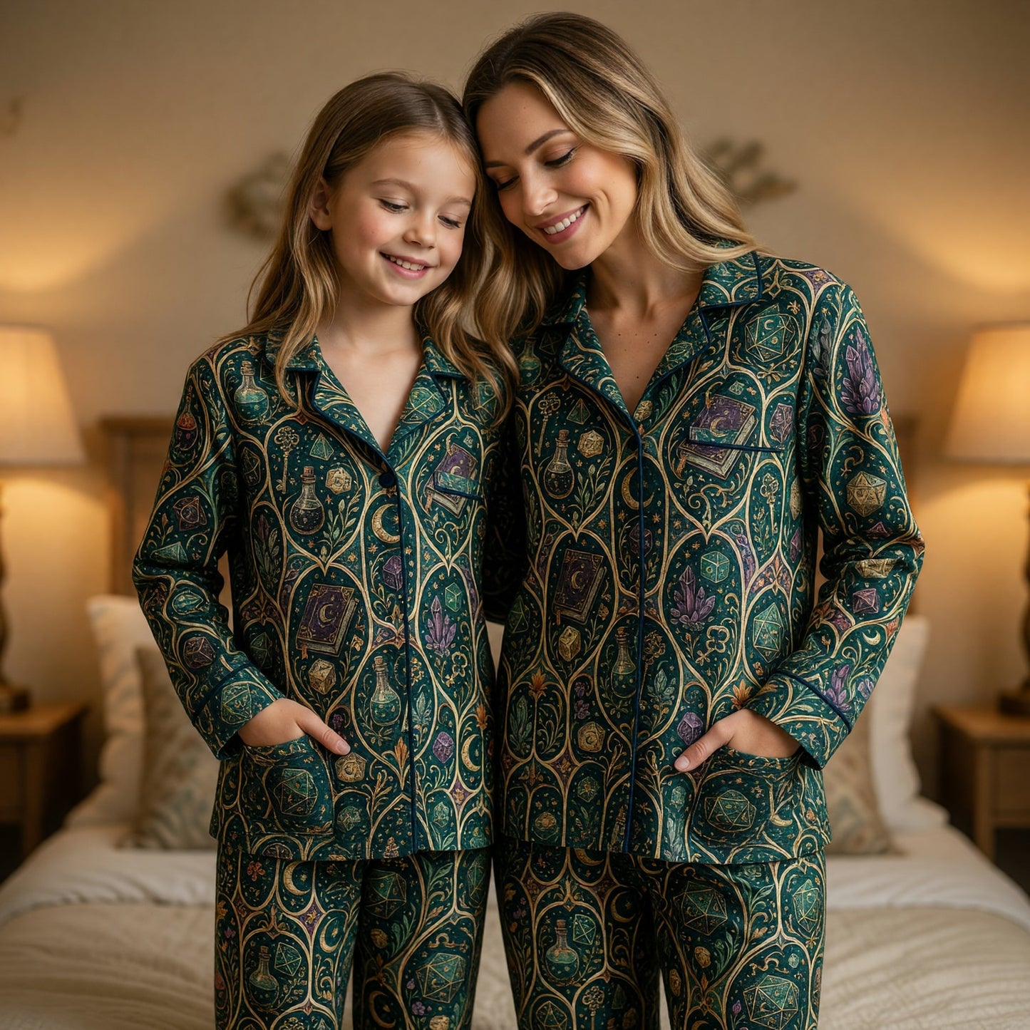 Dice Wizard Thick Pajama Set - Mystic Fantasy RPG Sleepwear