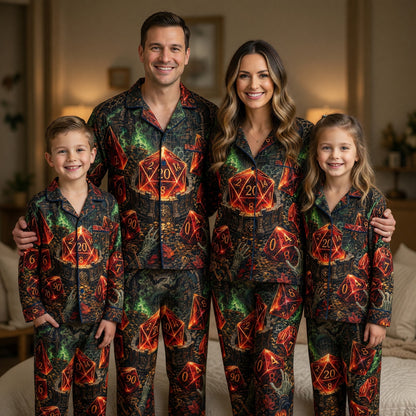 Dice Halloween Pajama Set - Spooky Dungeon RPG Nightwear