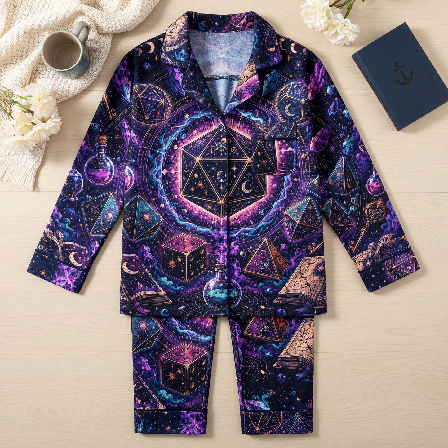 Dice Thick Pajama Set - Mystic Celestial RPG Nightwear