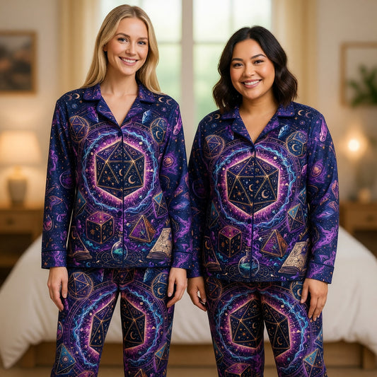 Dice Thick Pajama Set - Mystic Celestial RPG Nightwear