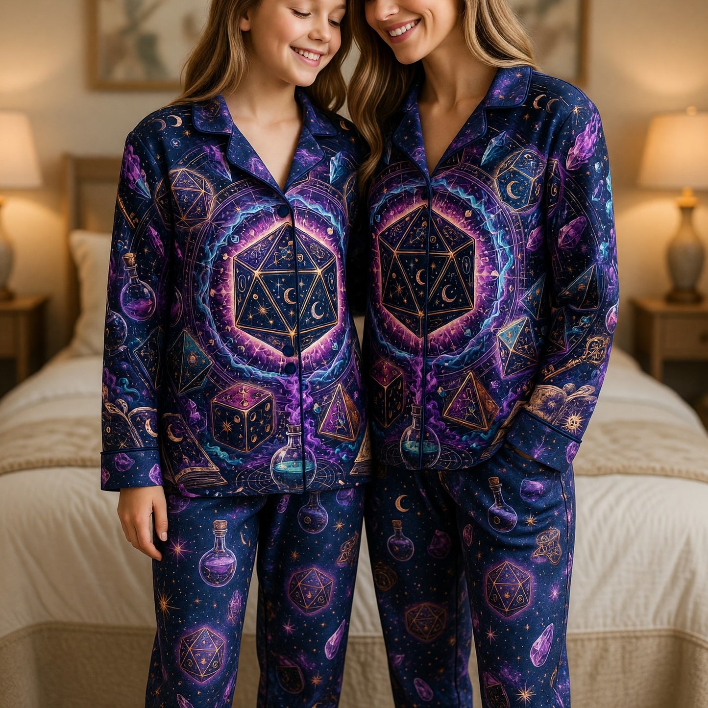 Dice Thick Pajama Set - Mystic Celestial RPG Nightwear