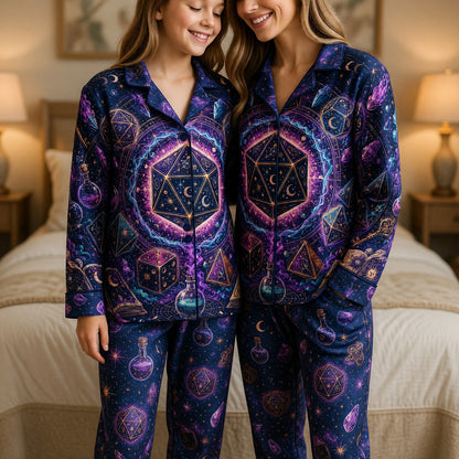 Dice Thick Pajama Set - Mystic Celestial RPG Nightwear