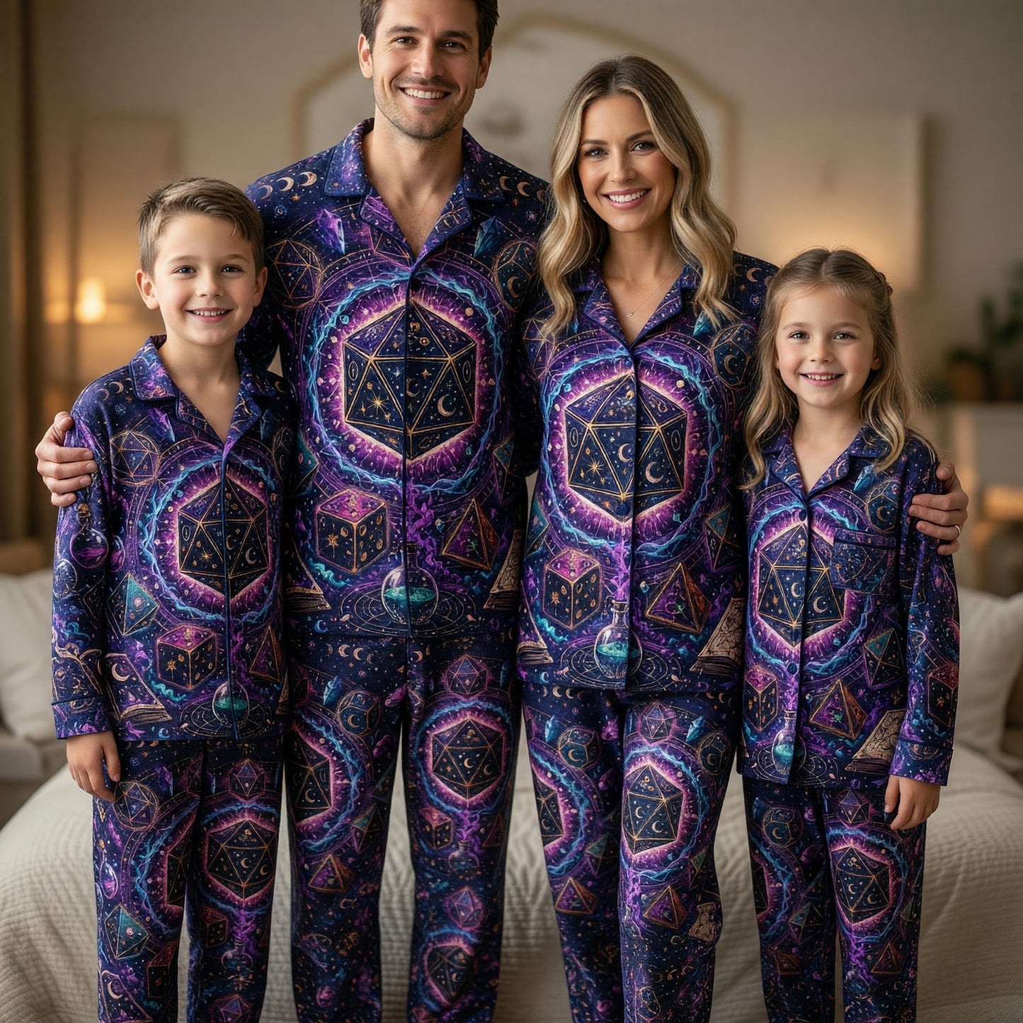 Dice Thick Pajama Set - Mystic Celestial RPG Nightwear