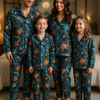 Mystic Ocean Dice Thick Pajama Set - Fantasy RPG Pattern