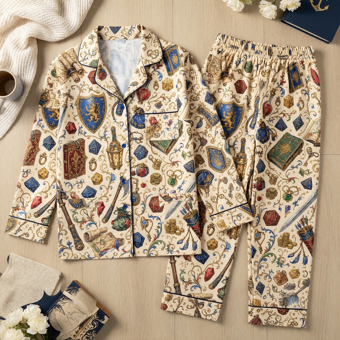 Fantasy Dungeon Thick Pajama Set - RPG Fantasy Sleepwear