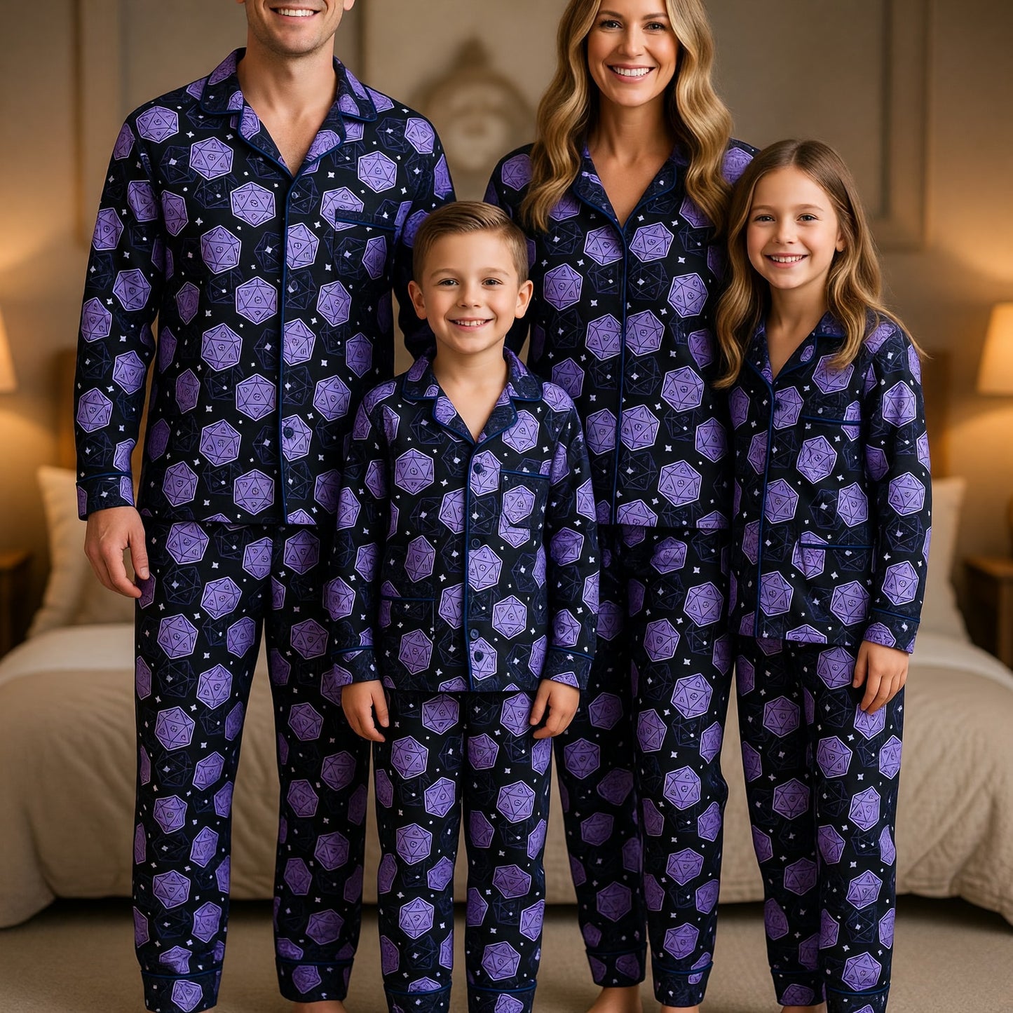 Dice Pattern Thick Pajama Set - Fantasy Tabletop RPG Sleepwear