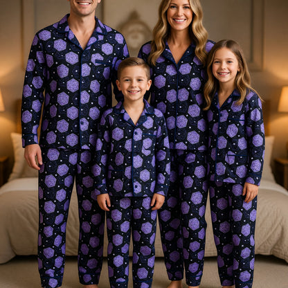 Dice Pattern Thick Pajama Set - Fantasy Tabletop RPG Sleepwear