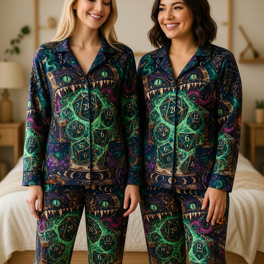 Mimic Chest Dice Thick Pajama Set - Fantasy RPG Nightwear