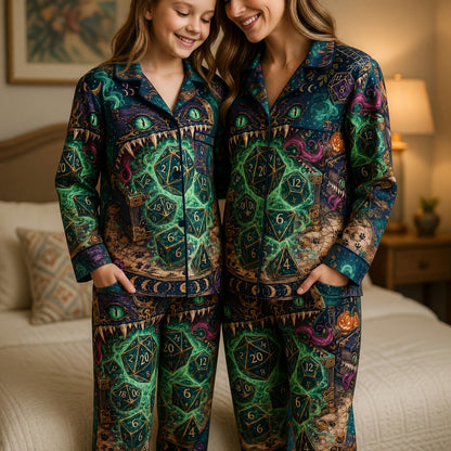 Mimic Chest Dice Thick Pajama Set - Fantasy RPG Nightwear