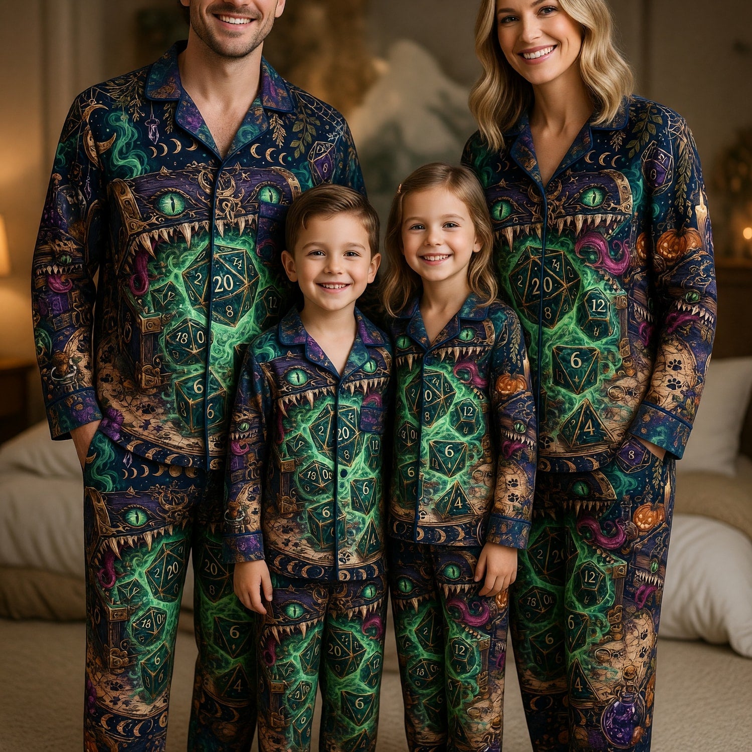 Mimic Chest Dice Thick Pajama Set - Fantasy RPG Nightwear