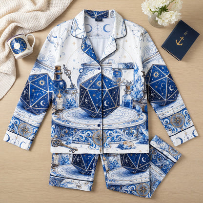 Celestial D20 Thick Pajama Set - Mystic Astrology Sleepwear
