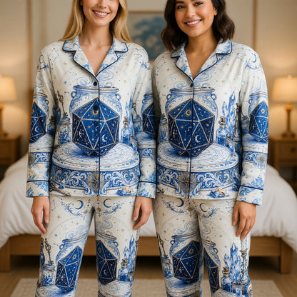 Celestial D20 Thick Pajama Set - Mystic Astrology Sleepwear