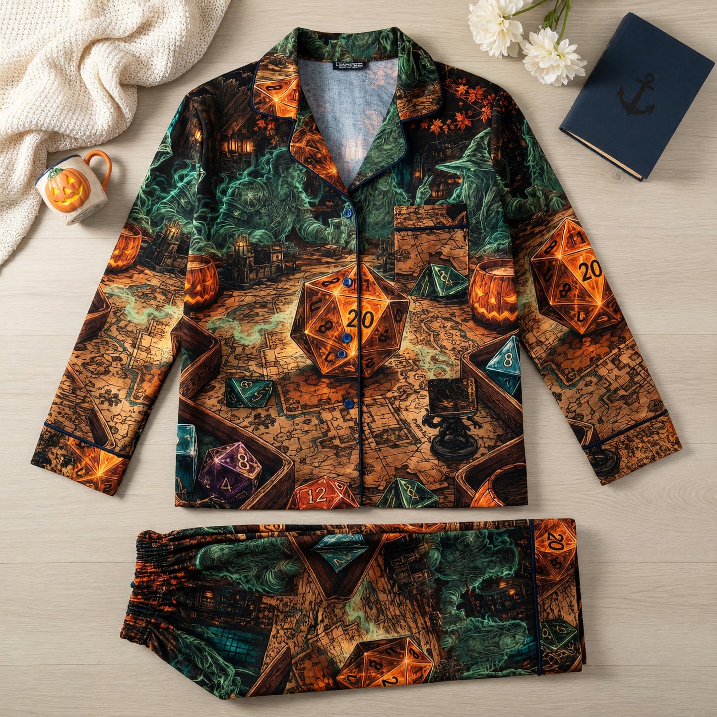 Dice Halloween Thick Pajama Set - Spooky Fantasy RPG Apparel