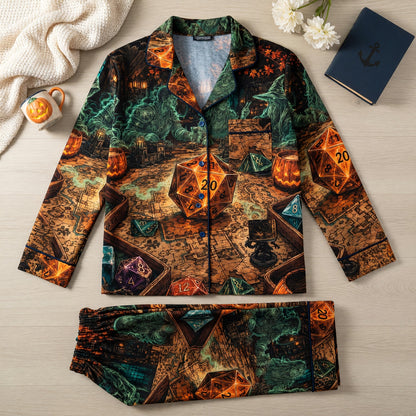 Dice Halloween Thick Pajama Set - Spooky Fantasy RPG Apparel