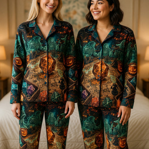 Dice Halloween Thick Pajama Set - Spooky Fantasy RPG Apparel
