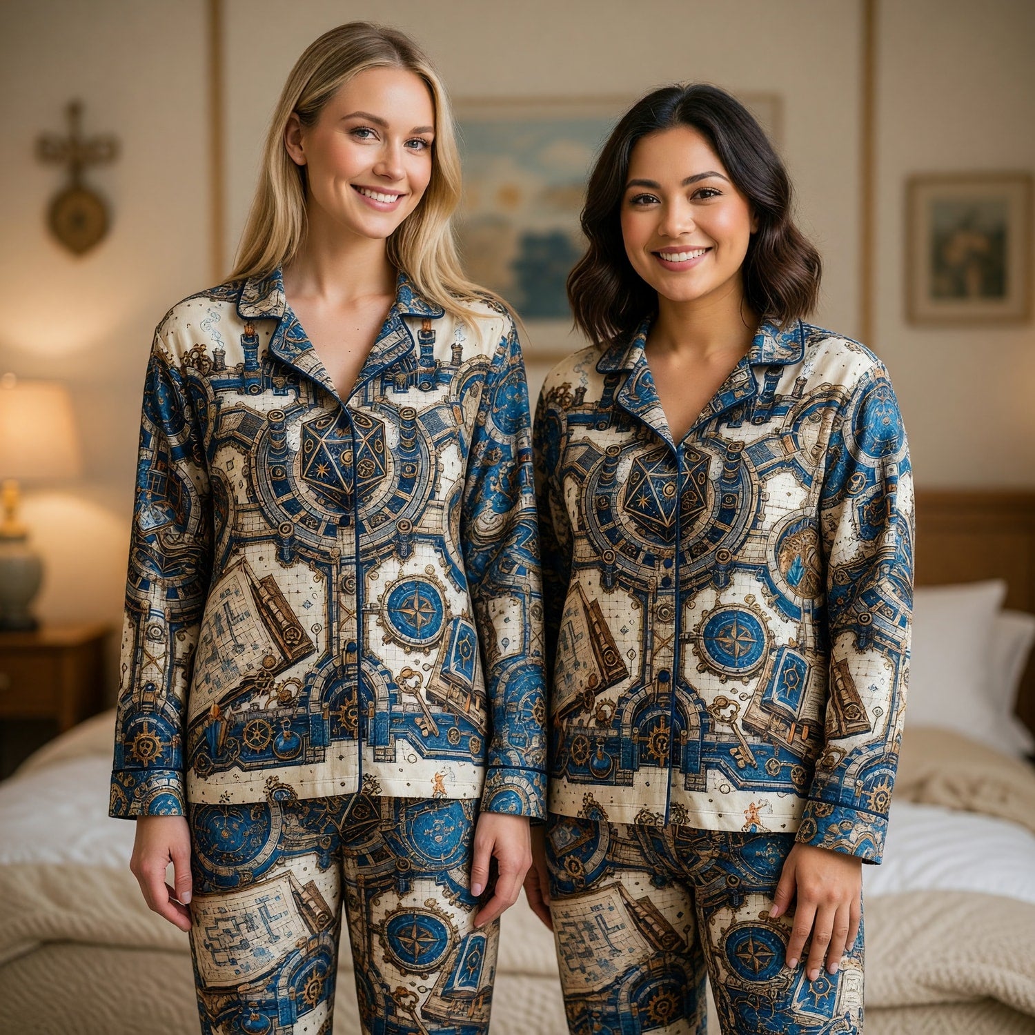 Steampunk D20 Thick Pajama Set - Fantasy RPG Nightwear