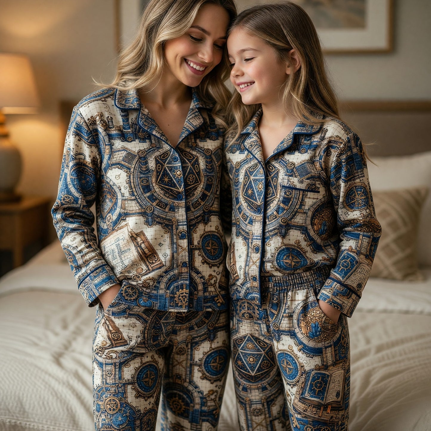 Steampunk D20 Thick Pajama Set - Fantasy RPG Nightwear