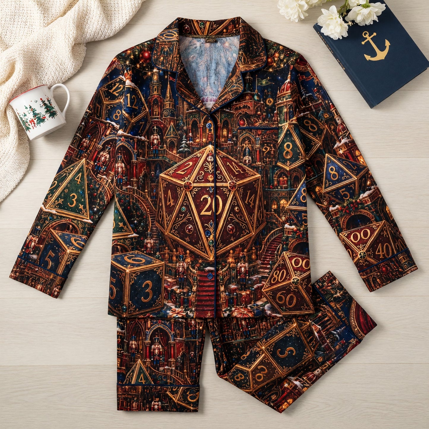 Dice Christmas Thick Pajama Set - Fantasy Holiday Sleepwear