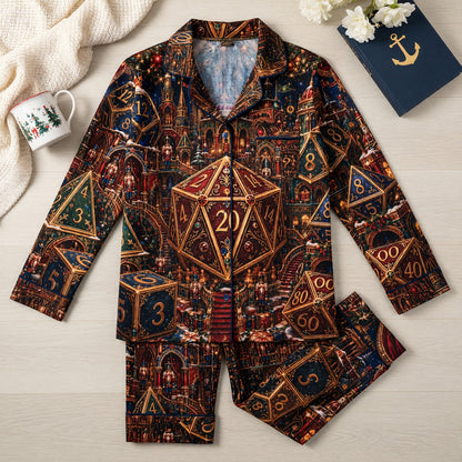 Dice Christmas Thick Pajama Set - Fantasy Holiday Sleepwear