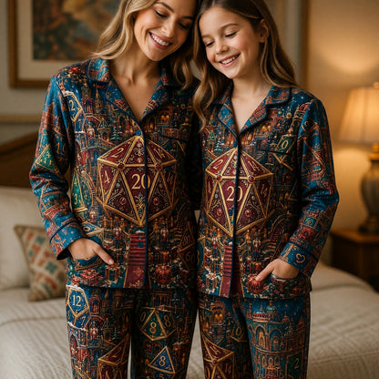 Dice Christmas Thick Pajama Set - Fantasy Holiday Sleepwear