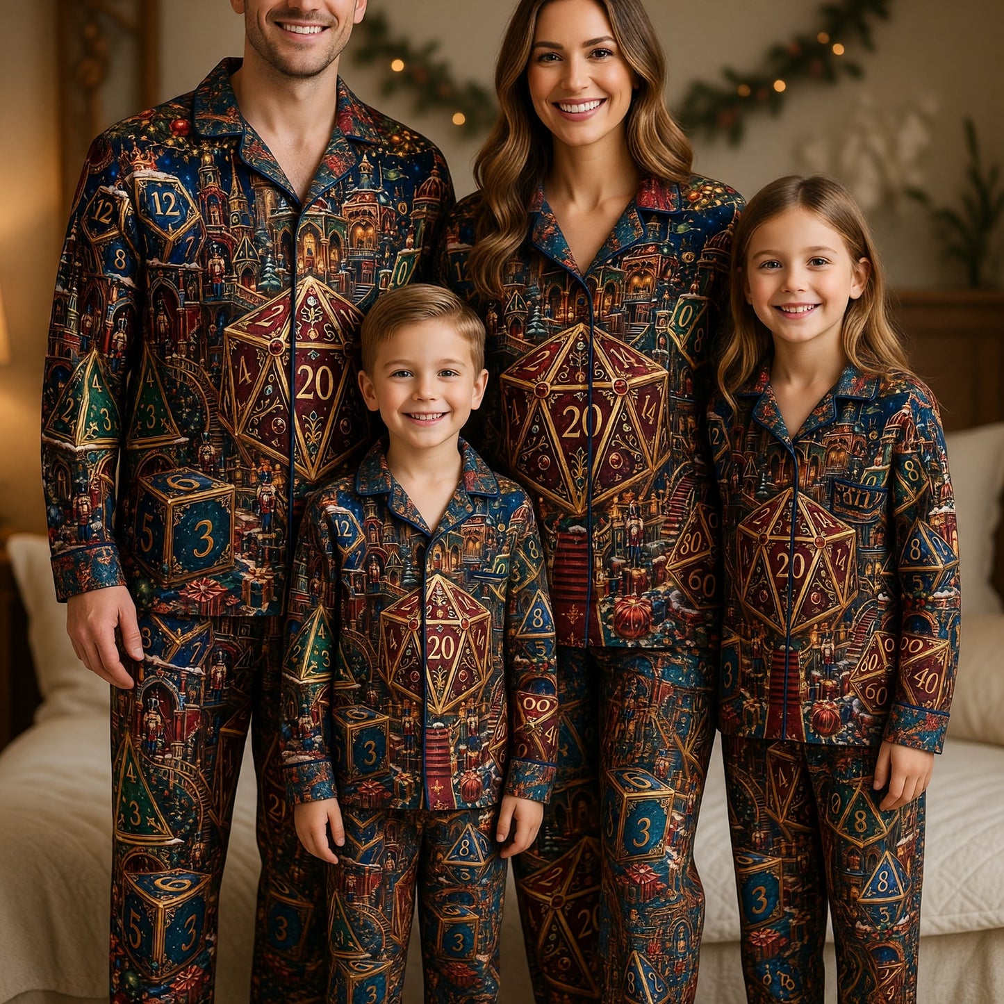 Dice Christmas Thick Pajama Set - Fantasy Holiday Sleepwear