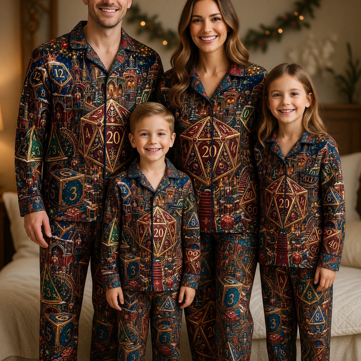 Dice Christmas Thick Pajama Set - Fantasy Holiday Sleepwear