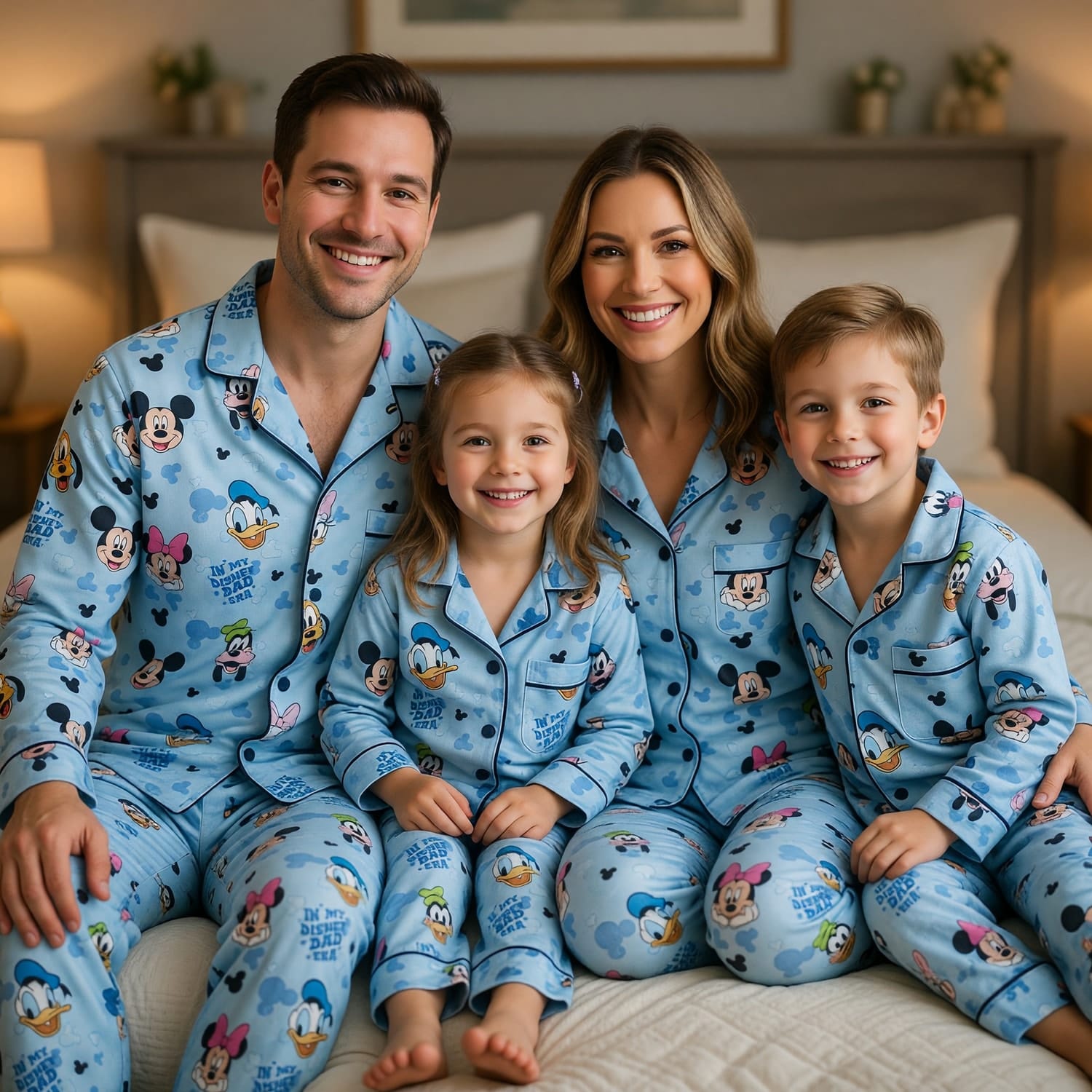 Dad Era Thick Pajama Set - Mouse Character Print