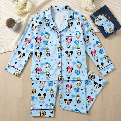 Dad Era Thick Pajama Set - Mouse Character Print