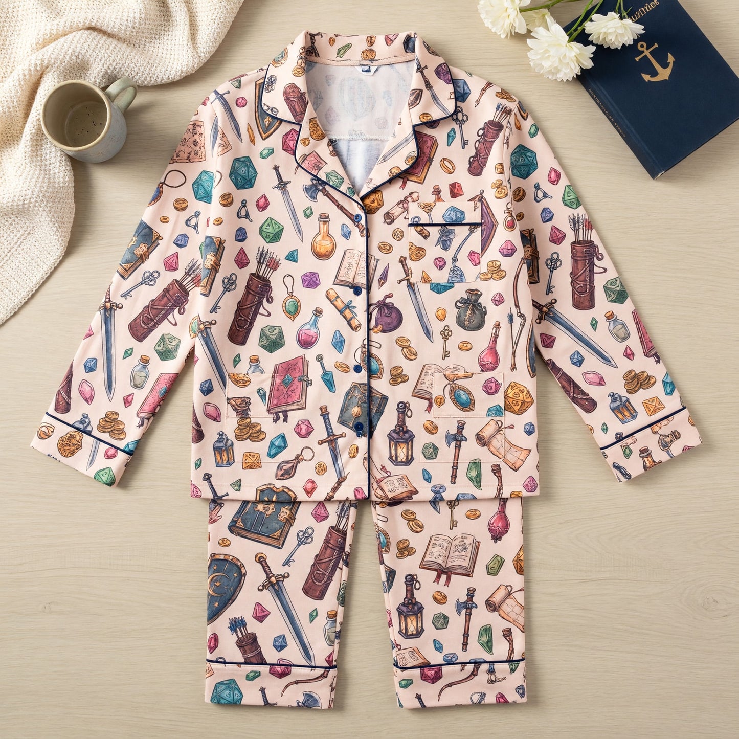 Fantasy Dungeon Thick Pajama Set - Fantasy RPG Gamer Sleepwear