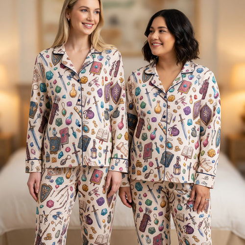 Fantasy Dungeon Thick Pajama Set - Fantasy RPG Gamer Sleepwear