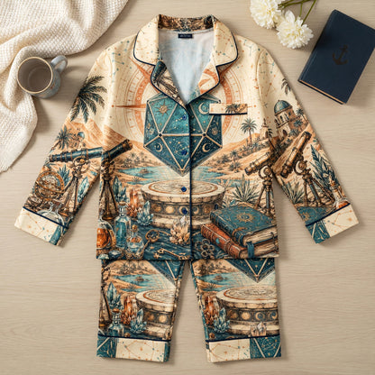 Celestial D20 Thick Pajama Set - Mystical Astrology Nightwear