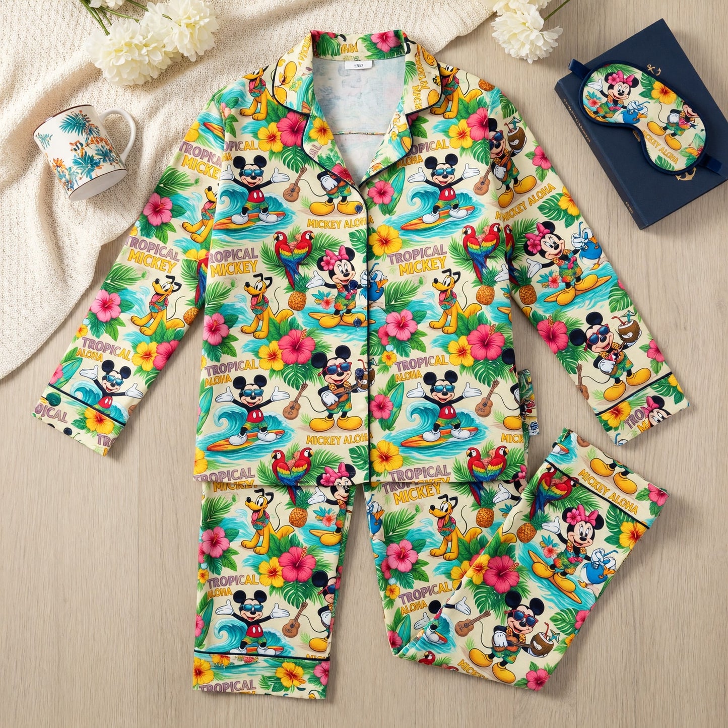 Tropical Mouse Aloha Pajama Set - Hawaiian Sleepwear