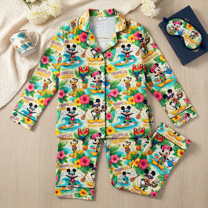 Tropical Mouse Aloha Pajama Set - Hawaiian Sleepwear