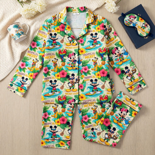 Tropical Mouse Aloha Pajama Set - Hawaiian Sleepwear