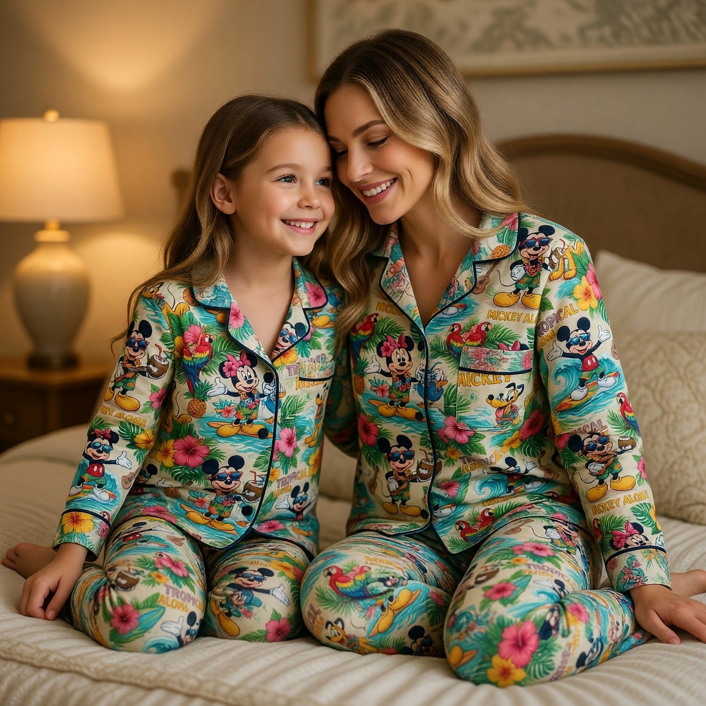 Tropical Mouse Aloha Pajama Set - Hawaiian Sleepwear