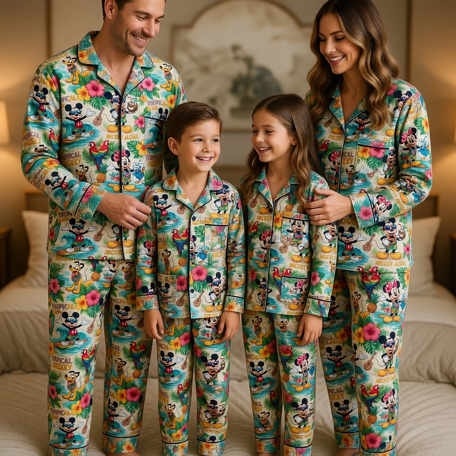 Tropical Mouse Aloha Pajama Set - Hawaiian Sleepwear