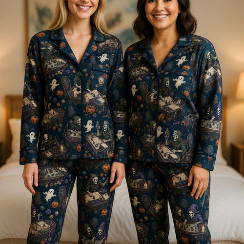 Skeleton Halloween Thick Pajama Set - Fantasy RPG Gaming