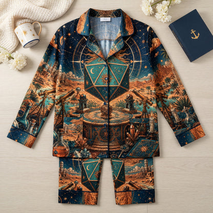 Celestial D20 Pajama Set - Fantasy Astrology Nightwear