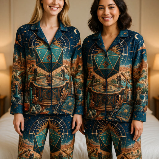 Celestial D20 Pajama Set - Fantasy Astrology Nightwear